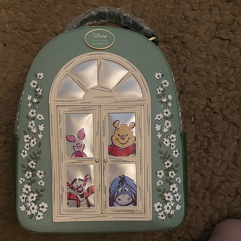 Disney Winnie the Pooh Green Floral Backpack